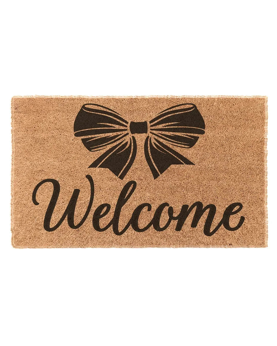 Welcome Bow Coir Doormat Door Mats