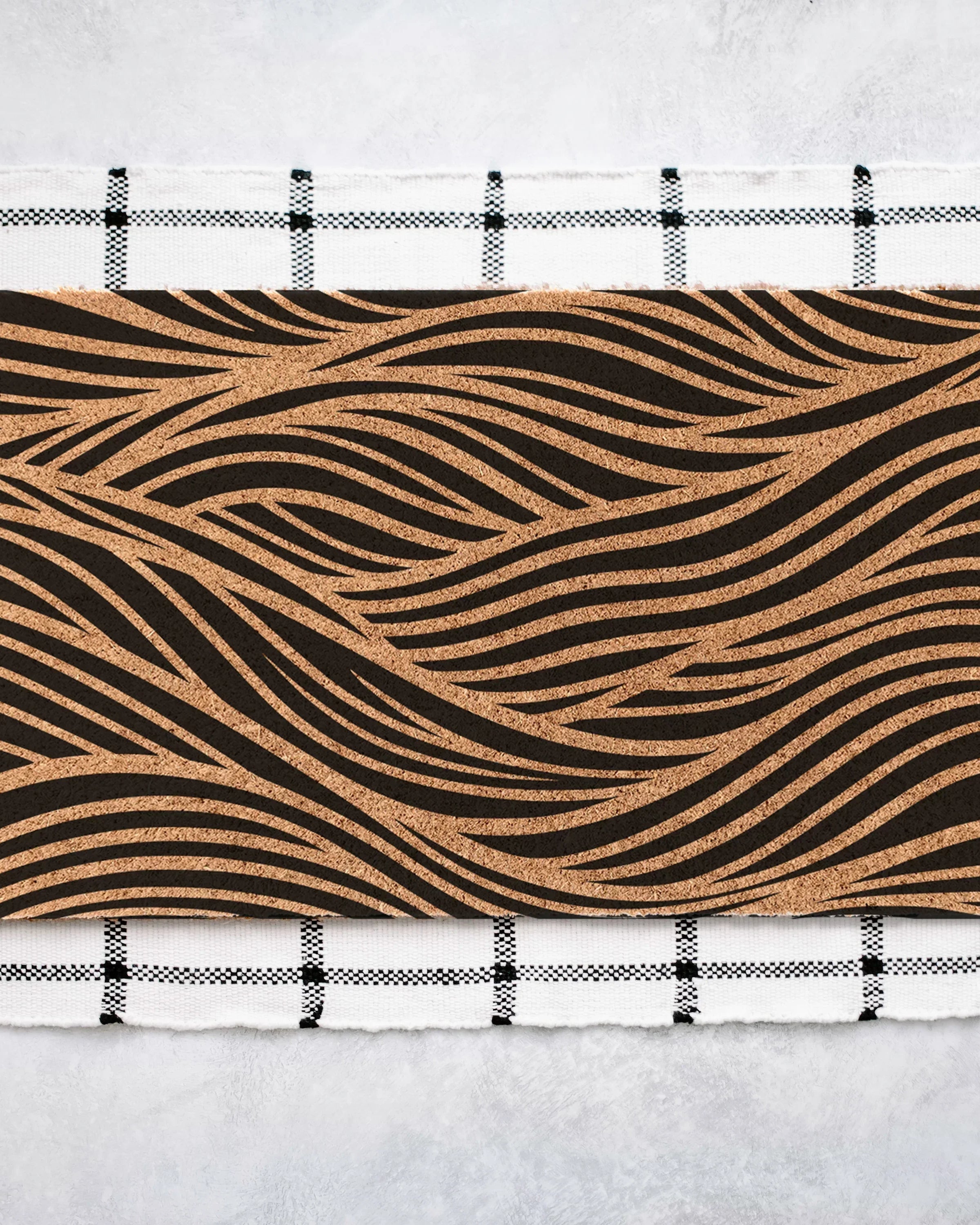 Abstract Wave Coir Doormat Door Mats