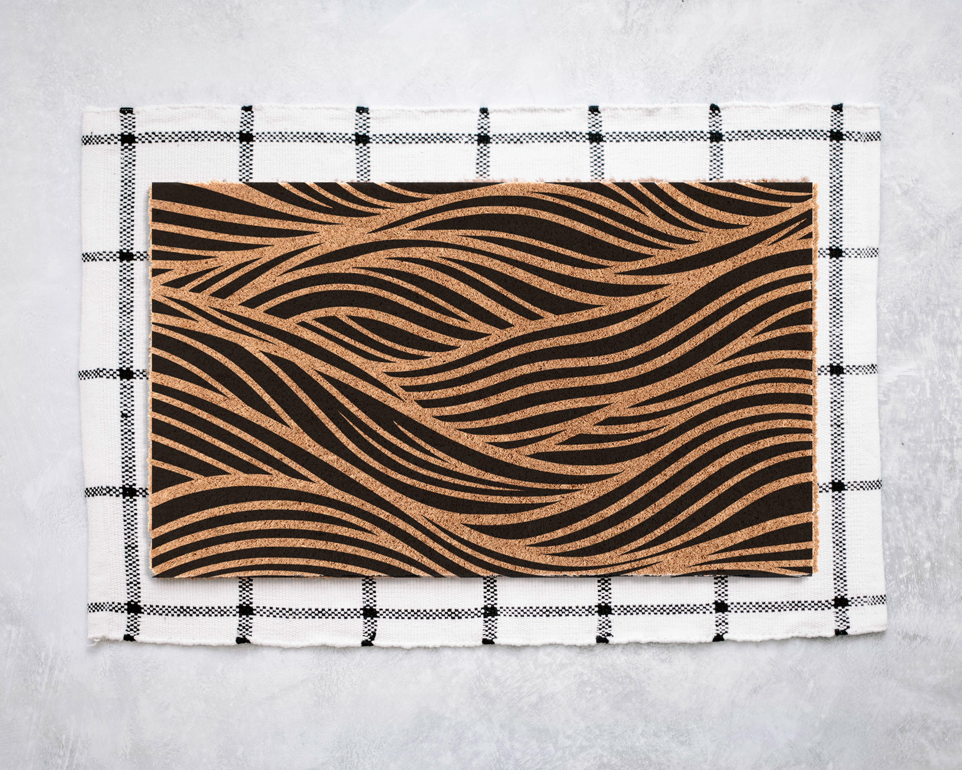 Abstract Wave Coir Doormat Door Mats