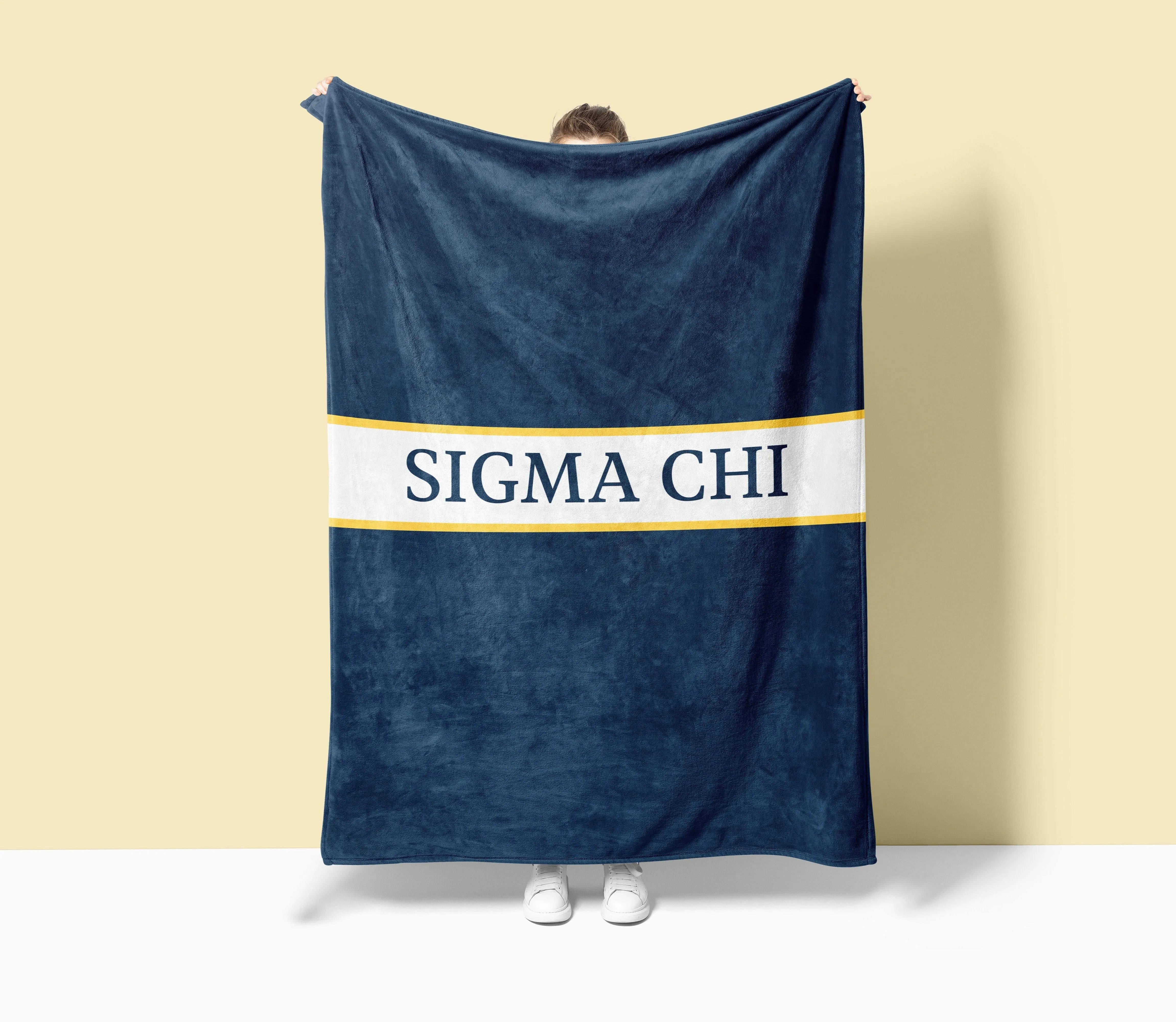 Sigma Chi XL 60x80 Blanket - Traditional Center Band Throw Blankets