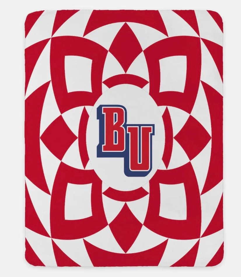 Belmont Sherpa Blanket XL 60x80 - BU Blue Tribal Red Throw Blankets
