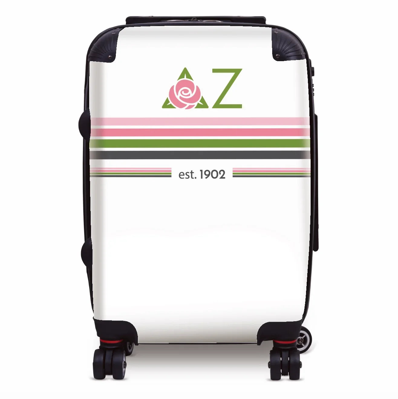 Delta Zeta Carry-on Suitcase Luggage - Preppy Stripes Suitcases