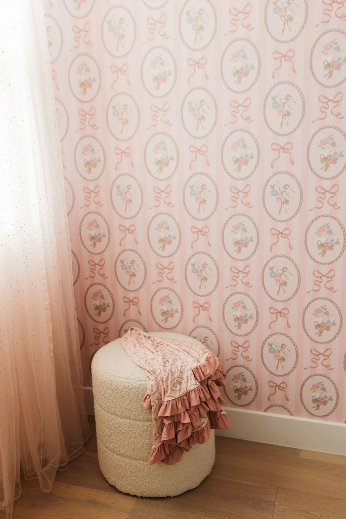 Blaire Peel & Stick Wallpaper with Bows by In My Jammers