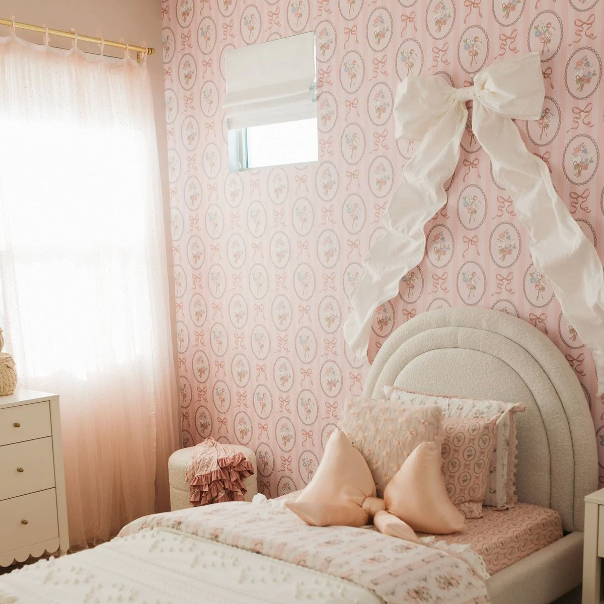 Blaire Peel & Stick Wallpaper with Bows by In My Jammers