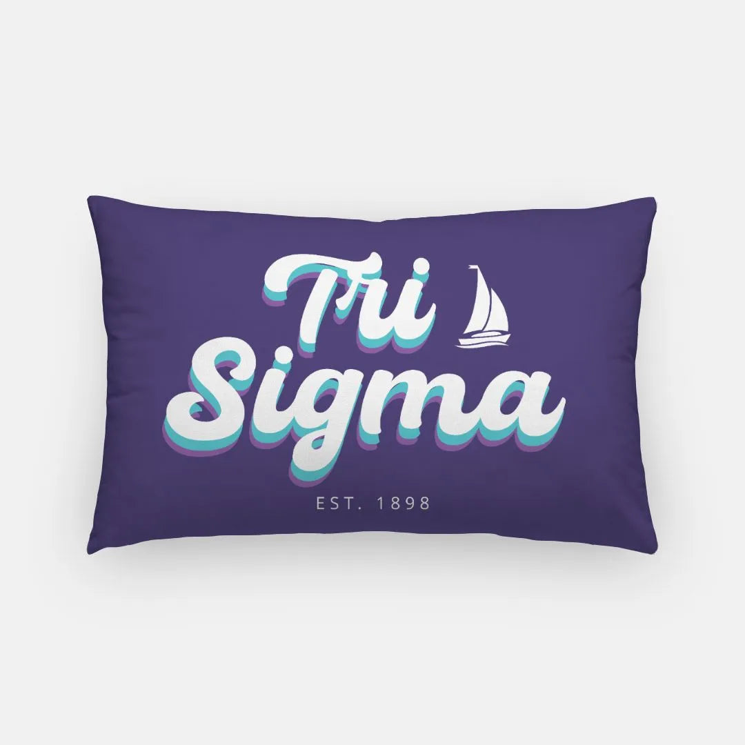 Tri Sigma Retro Lumbar Pillow Cover Pillow Covers