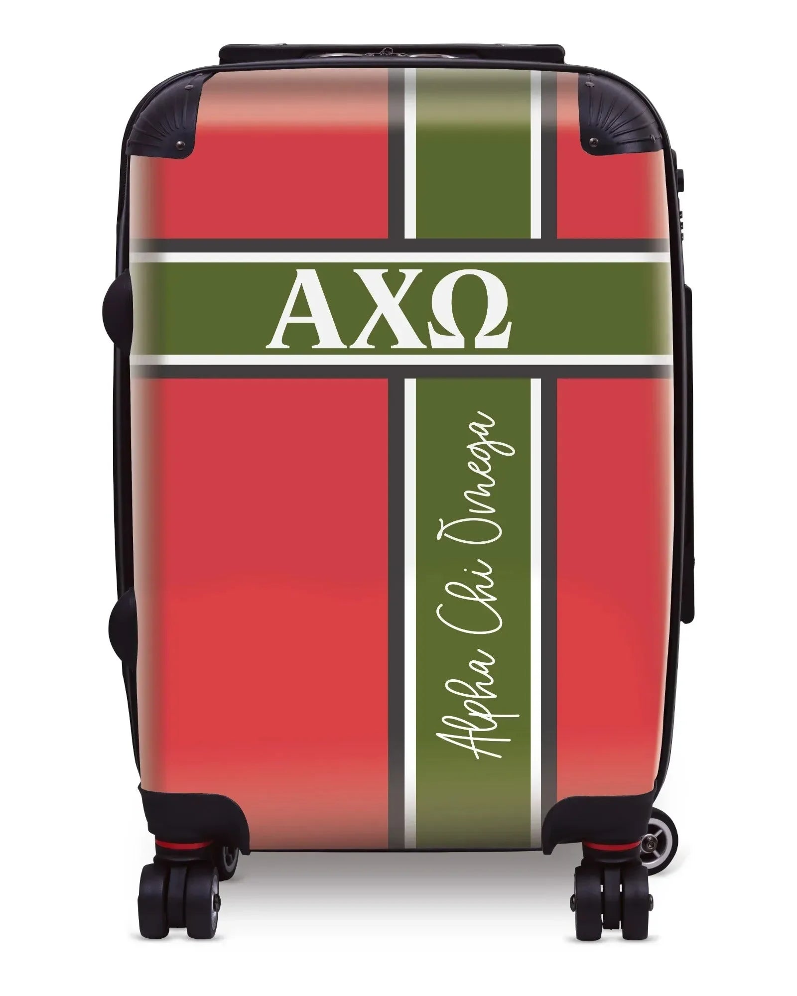 Alpha Chi Omega Carry-on Suitcase - Cross Stripe Suitcases