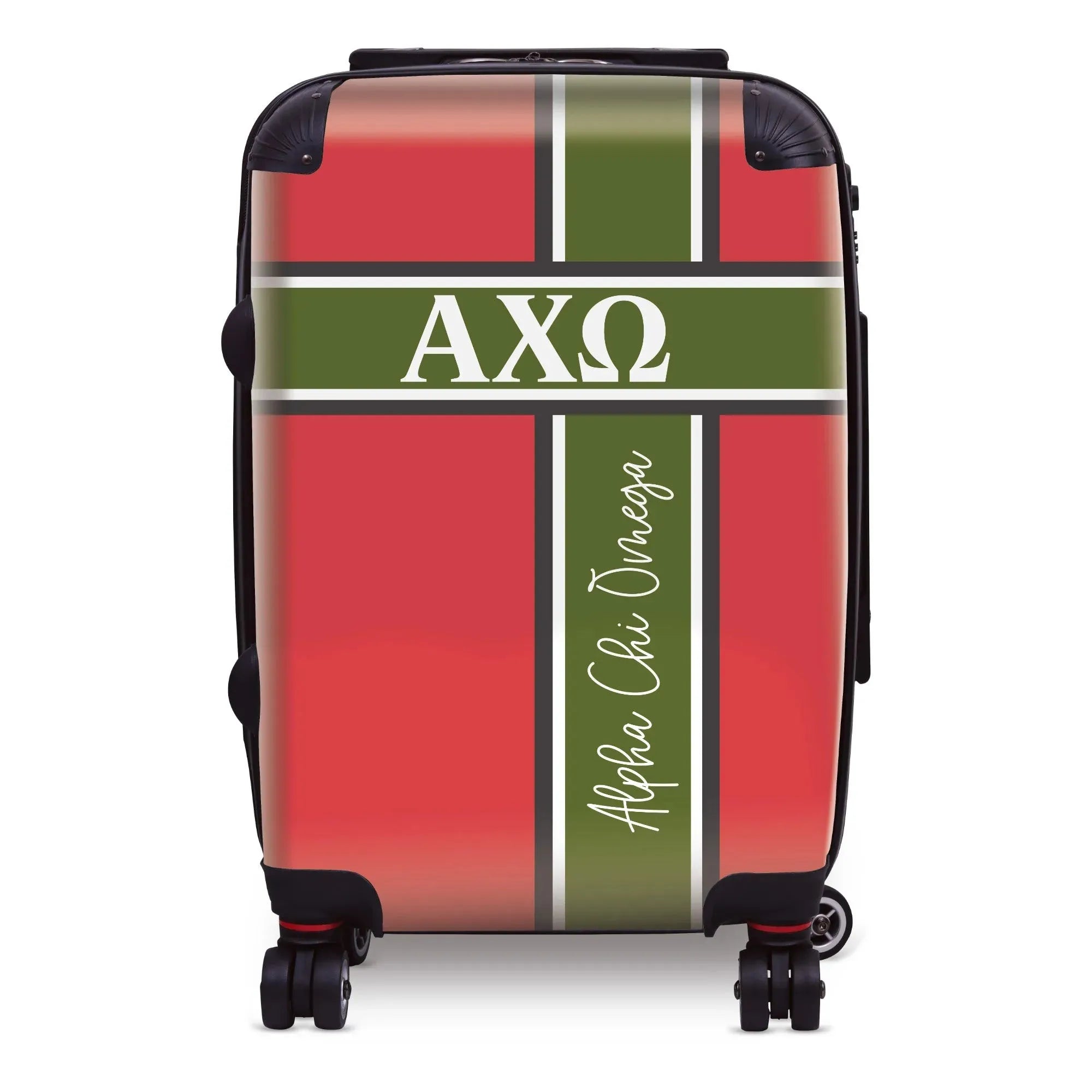Alpha Chi Omega Carry-on Suitcase - Cross Stripe Suitcases