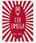 Chi Omega Straw XL 60x80 Sherpa Blanket - Starburst Cardinal Throw Blankets
