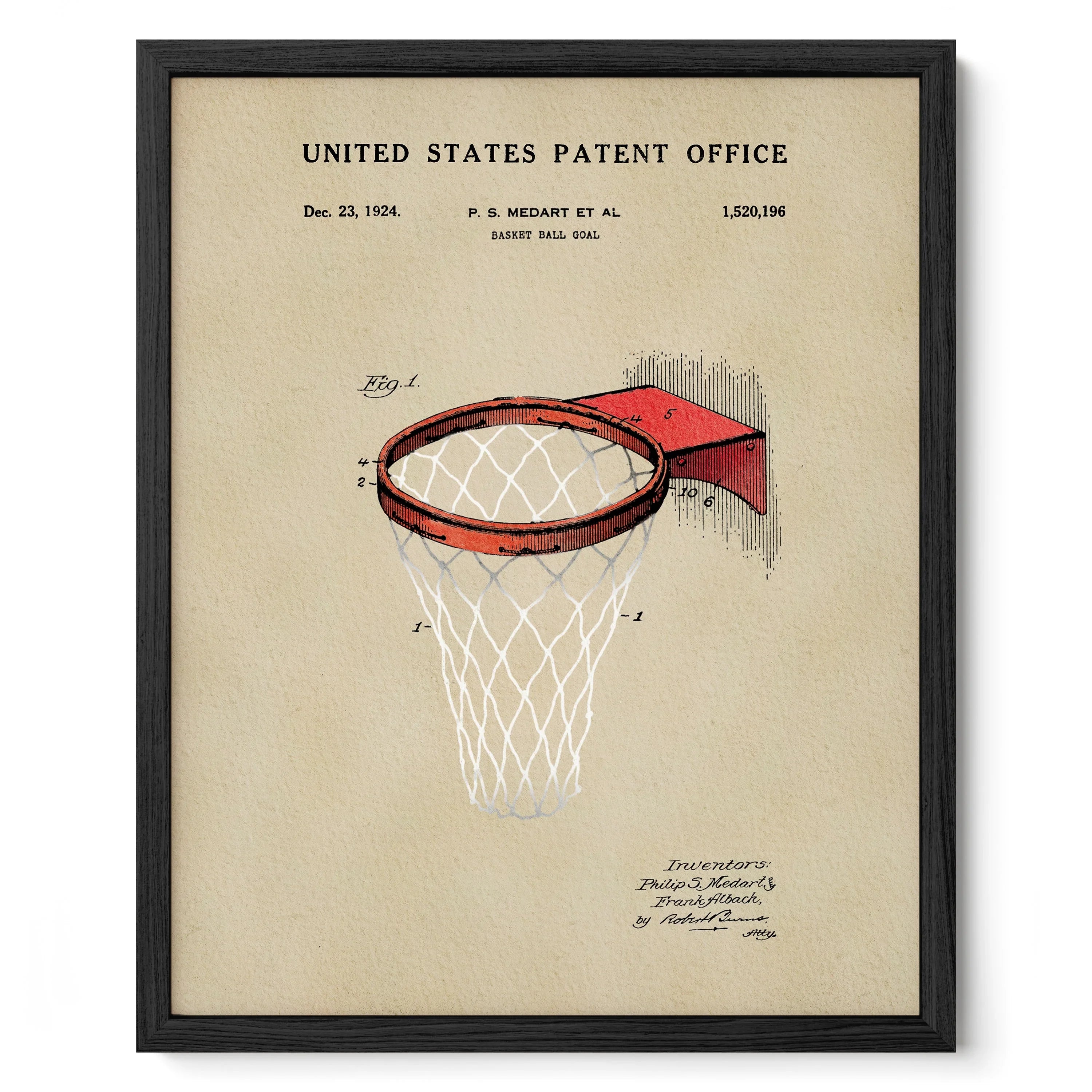 Basketball Hoop US Art Print | Guys Dorm Room Decor | Wall Art