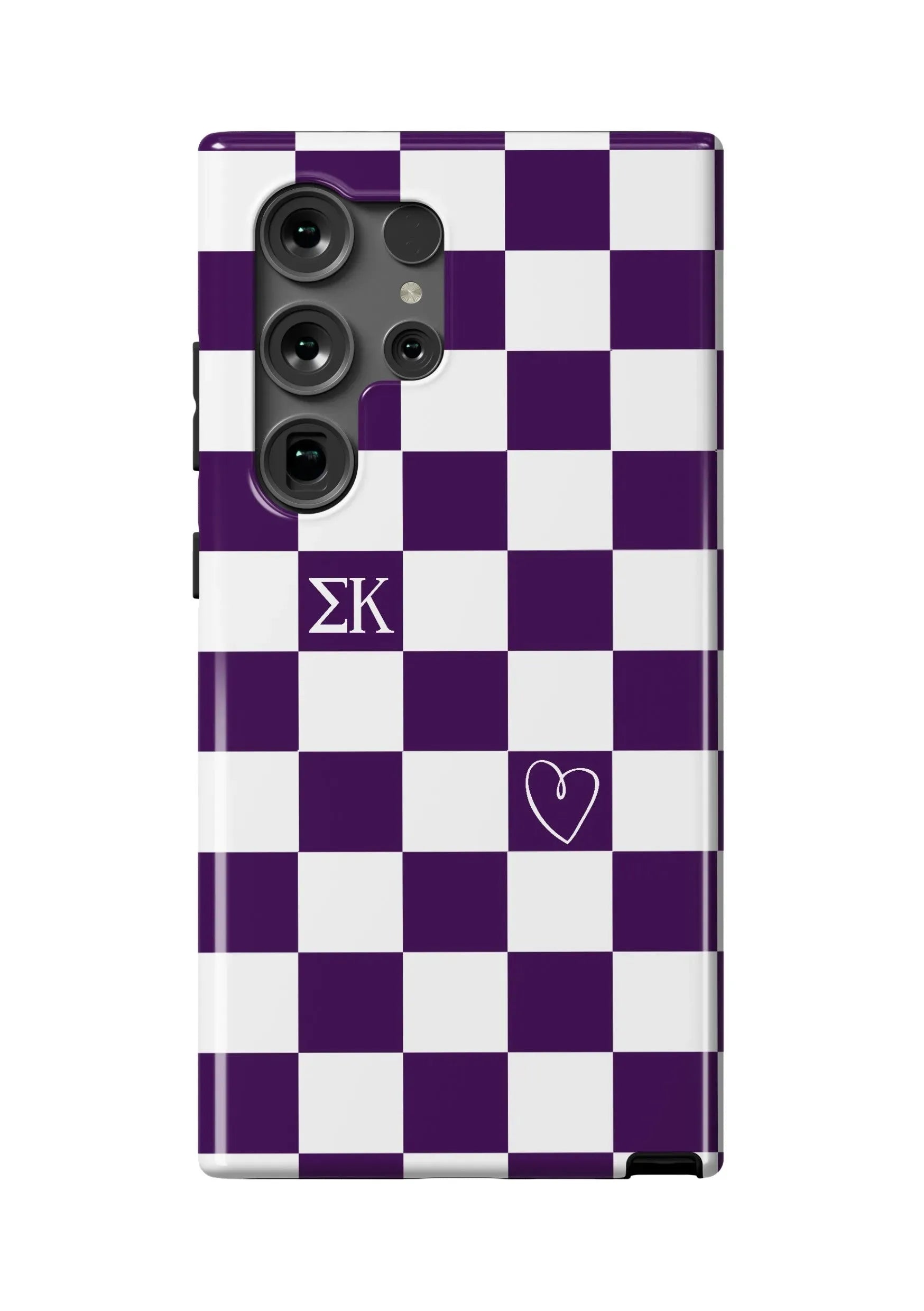 Sigma Kappa Samsung Galaxy 24, 23 Mobile Phone Case - Purple Check Gloss Mobile Phone Cases