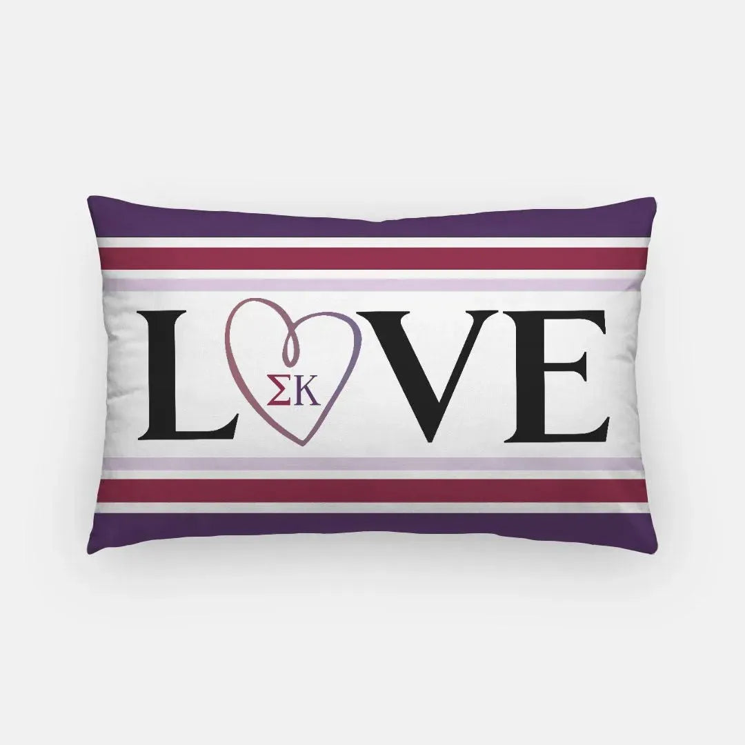 Sigma Kappa Lumbar Throw Pillow Cover - LOVE Pillow Covers