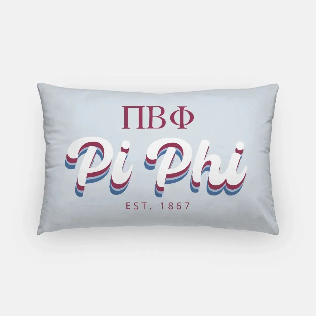 Pi Phi Lumbar Pillow Cover - Retro Pillow Covers