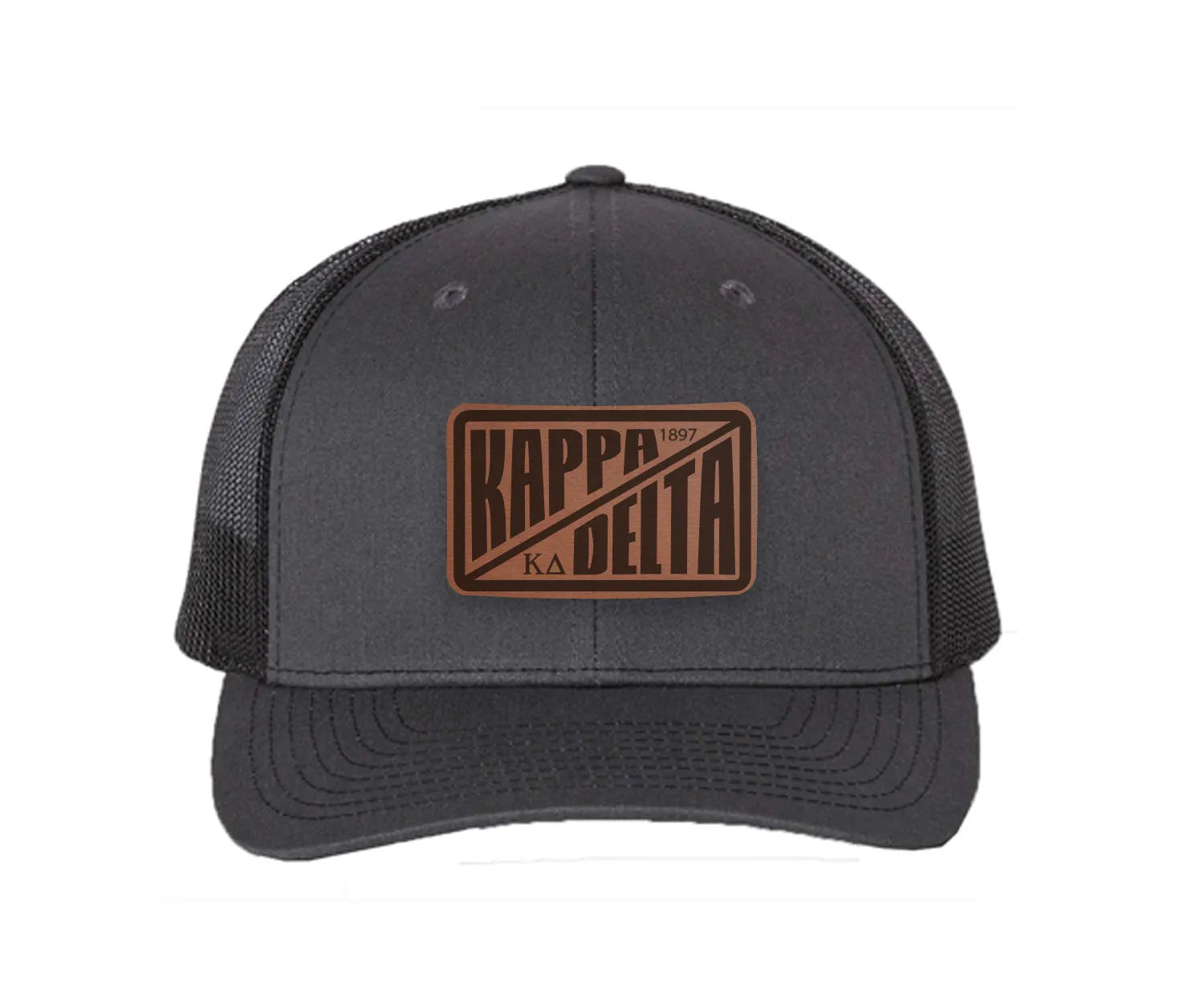 Kappa Delta Richardson 112 Leatherette Patch Trucker Hat - Divide Black Trucker Hat