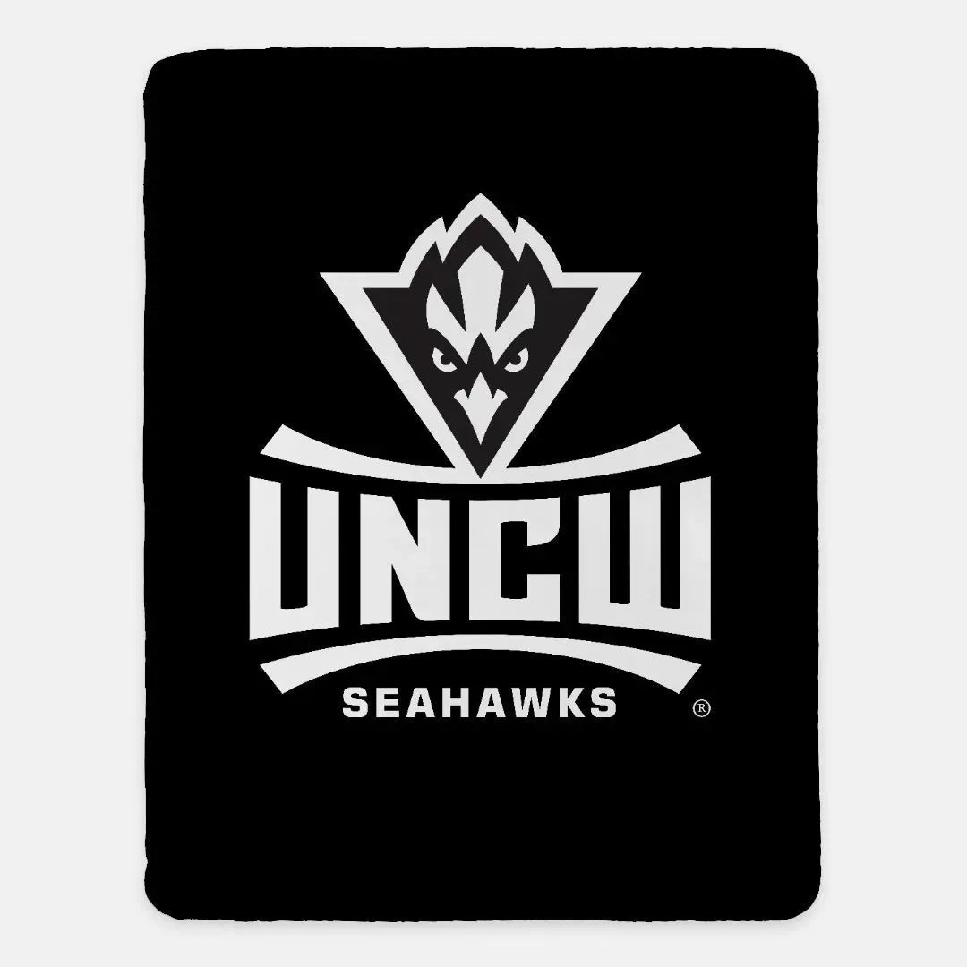 UNCW XL 60x80 Sherpa Throw Blanket - Black Throw Blankets
