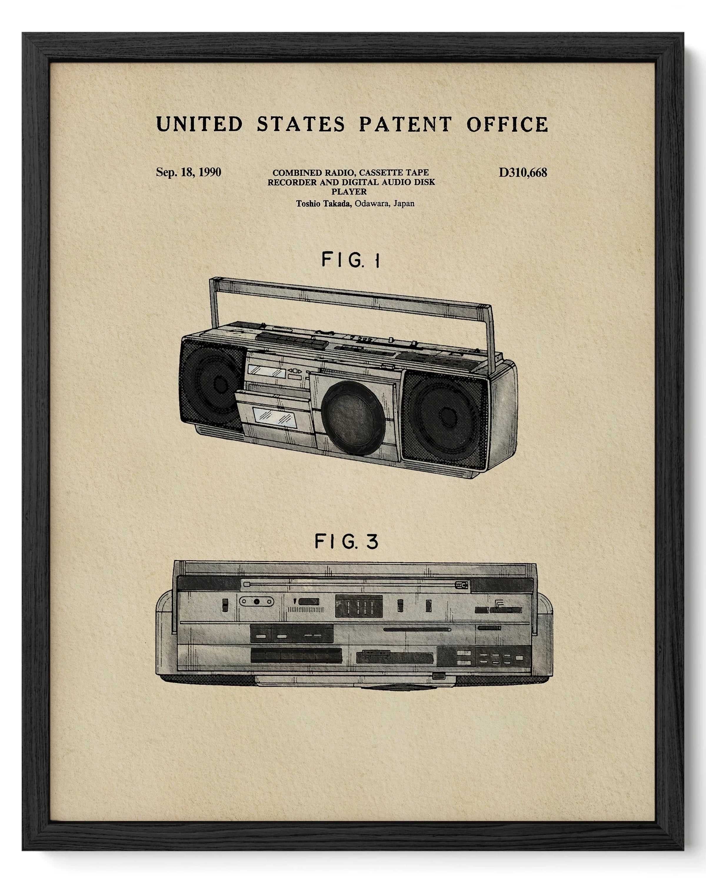 Boombox US Art Print | Dorm Decor for Guys | Music Themed Wall Art