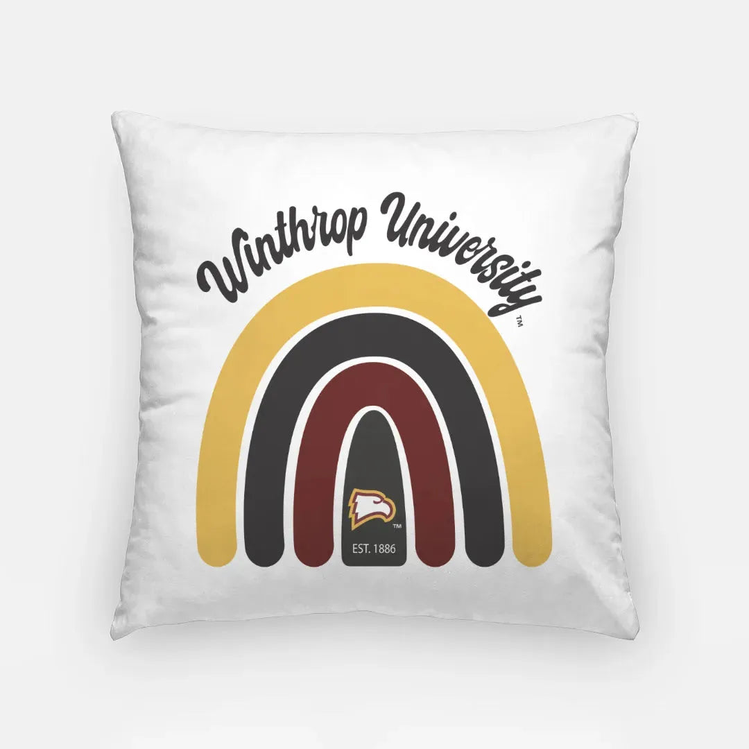 Winthrop University 18" Throw Pillow Cover - Rainbow Pillow Covers
