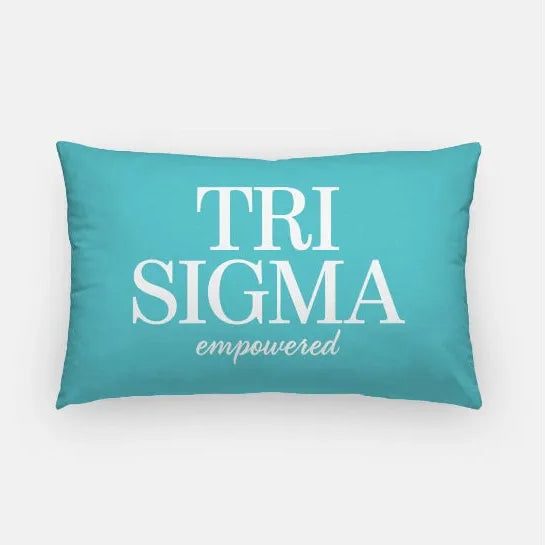 Tri Sigma Traditional Lumbar Throw Pillow Cover Sea Blue Pillow Covers