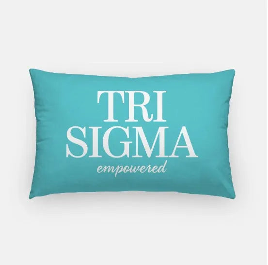 Tri Sigma Traditional Lumbar Throw Pillow Cover Sea Blue Pillow Covers