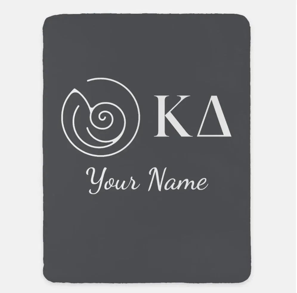Personalized Kappa Delta XL 60x80 Sherpa Throw Blanket Gray Throw Blankets