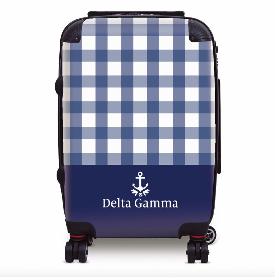 Delta Gamma Carry-on Suitcase - Gingham Suitcases