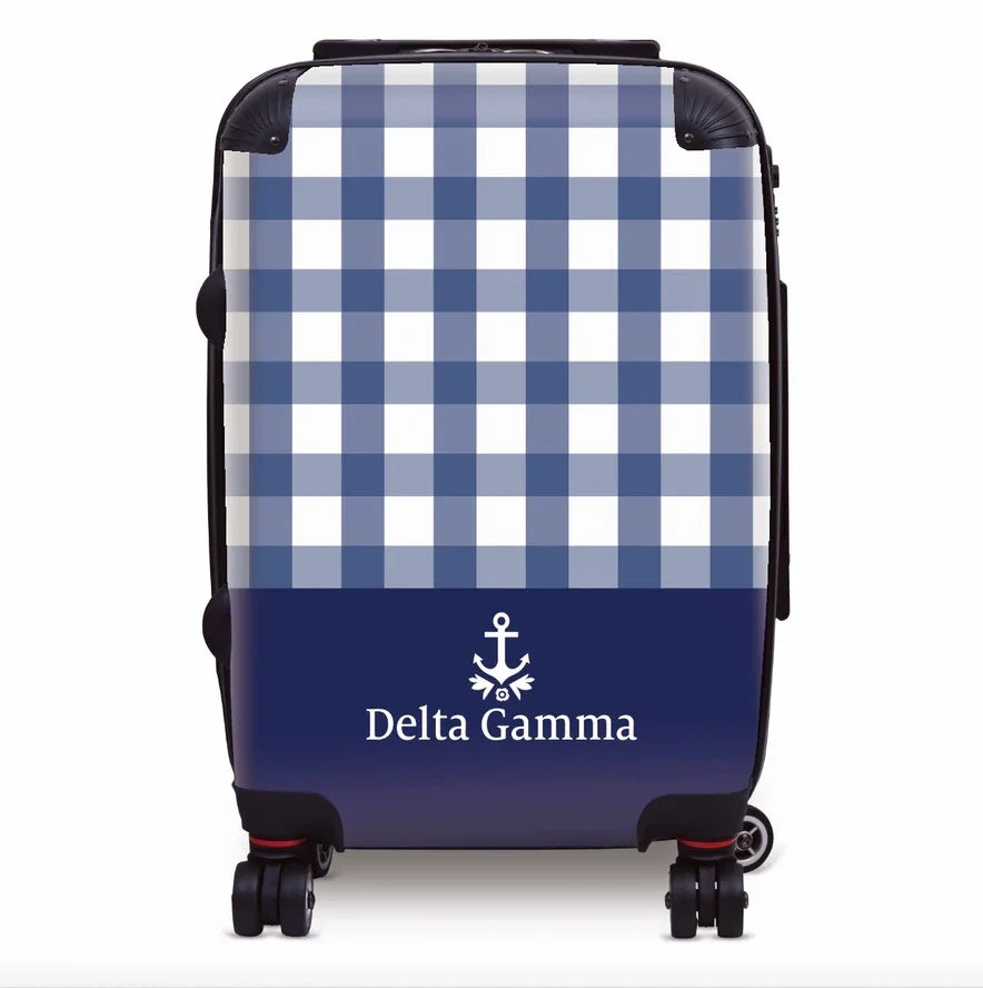 Delta Gamma Carry-on Suitcase - Gingham Suitcases