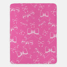 Bows XL 60x80 Sherpa Blanket Pink Classic Throw Blankets