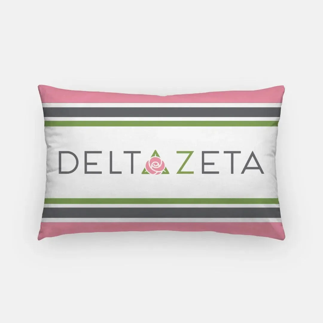 Delta Zeta Lumbar Throw Pillow Cover - Stripes Pillow Covers