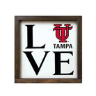 University of Tampa Wood Sign - LOVE UT 12"x12" Walnut Stain Wall Art & Signs