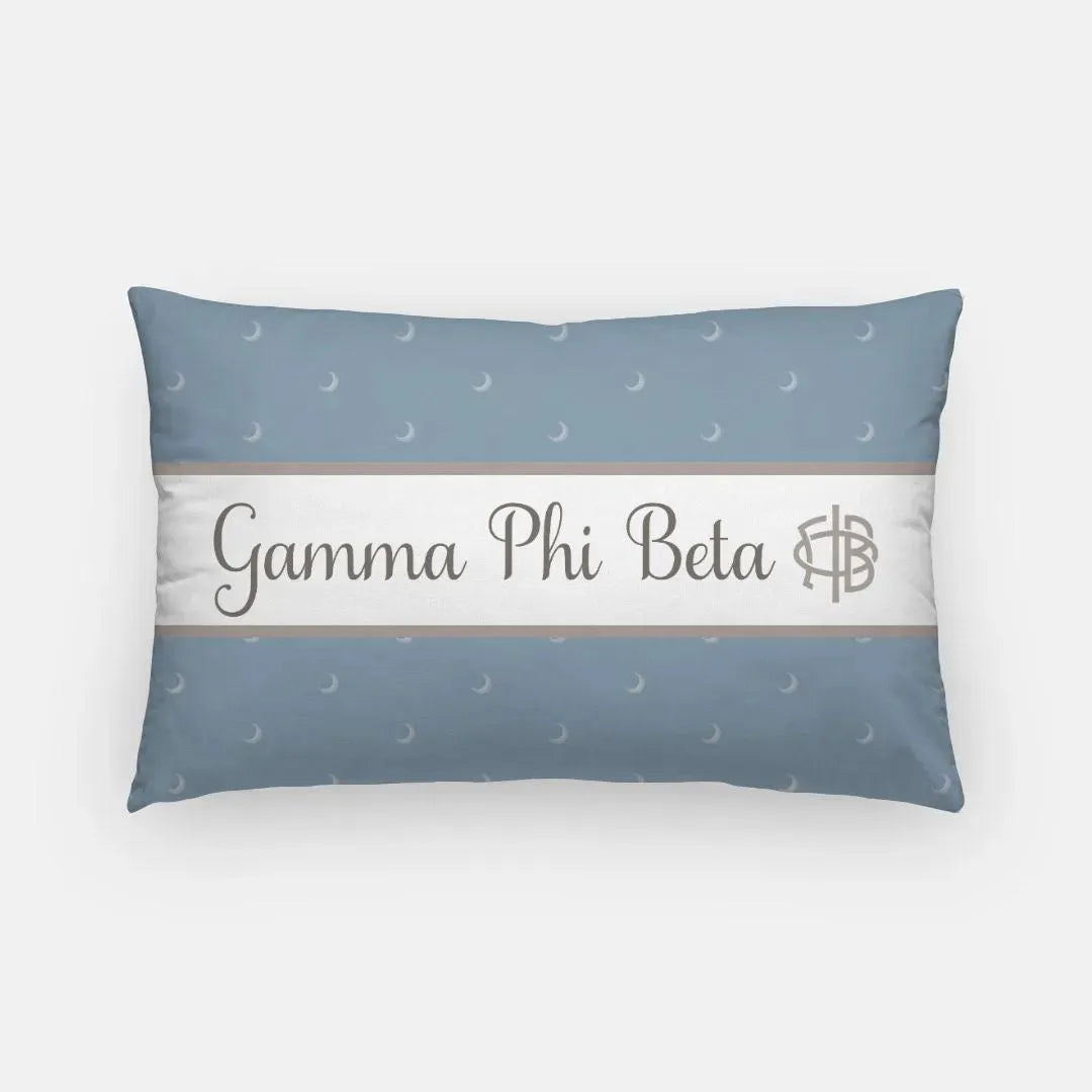 Gamma Phi Beta Blue Moon Lumbar Pillow Cover Pillow Covers