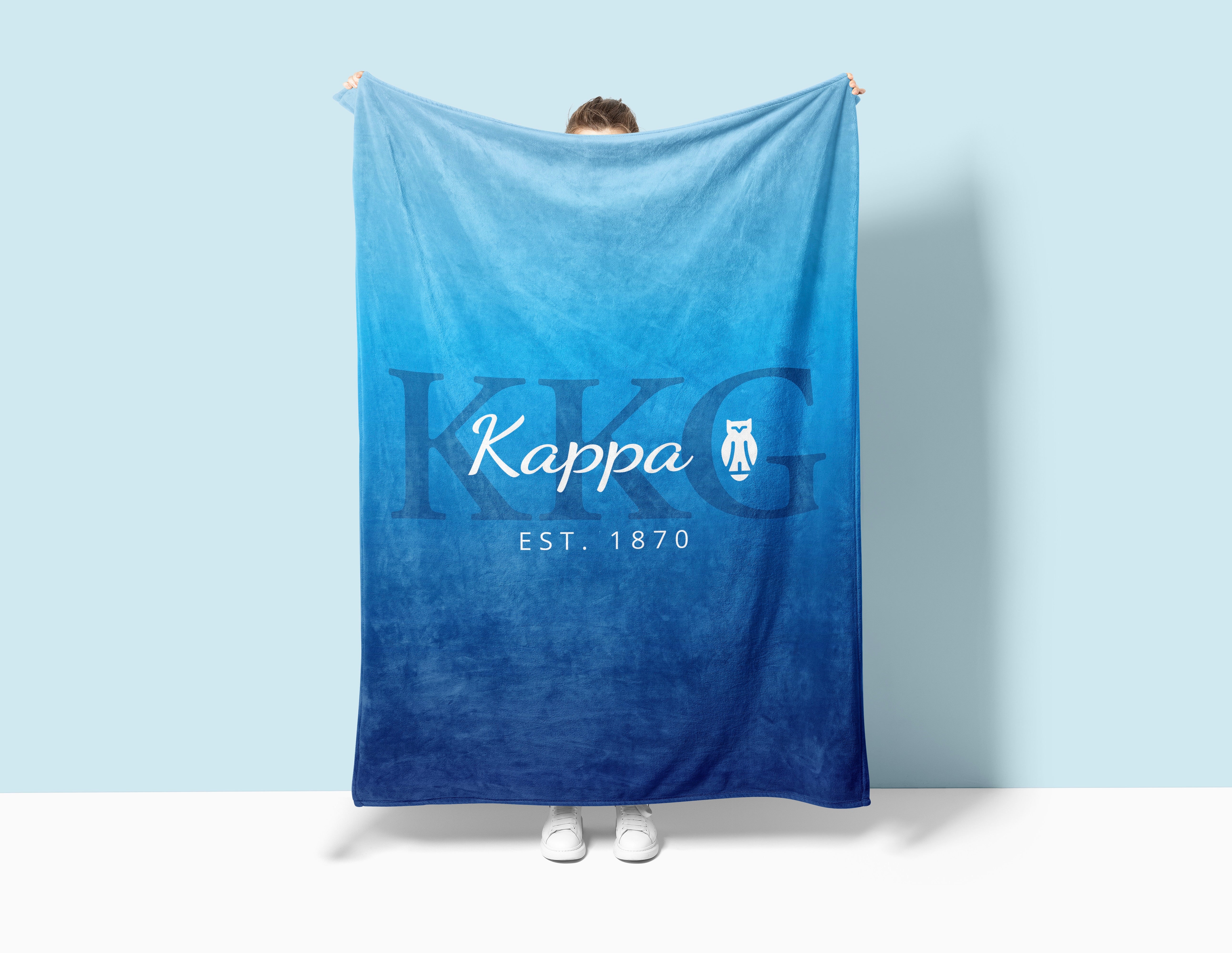 Kappa Kappa Gamma Sherpa Blanket XL 60x80 Gradient | KKG Gifts & Decor