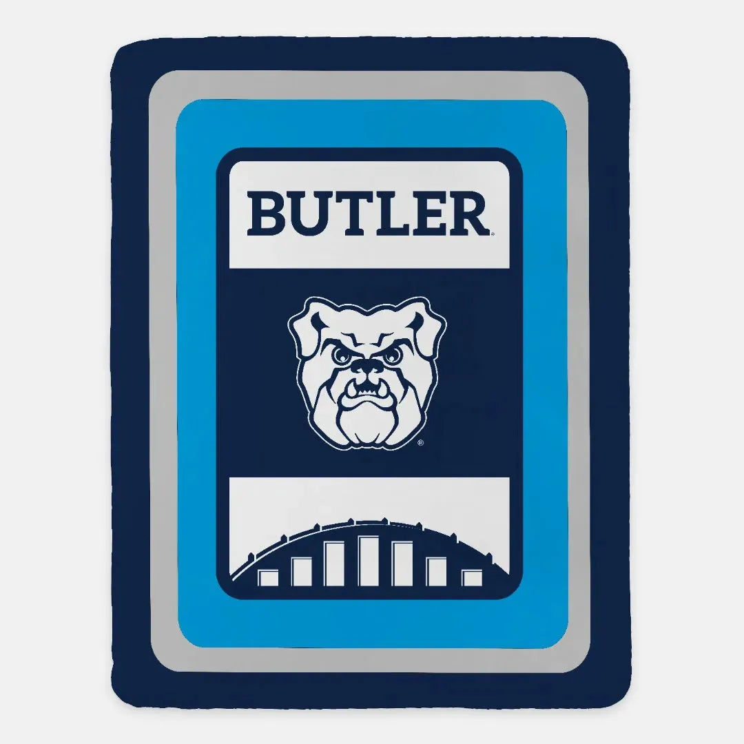Butler University Hinkle Field Sherpa Blanket XL 60x80 Throw Blankets