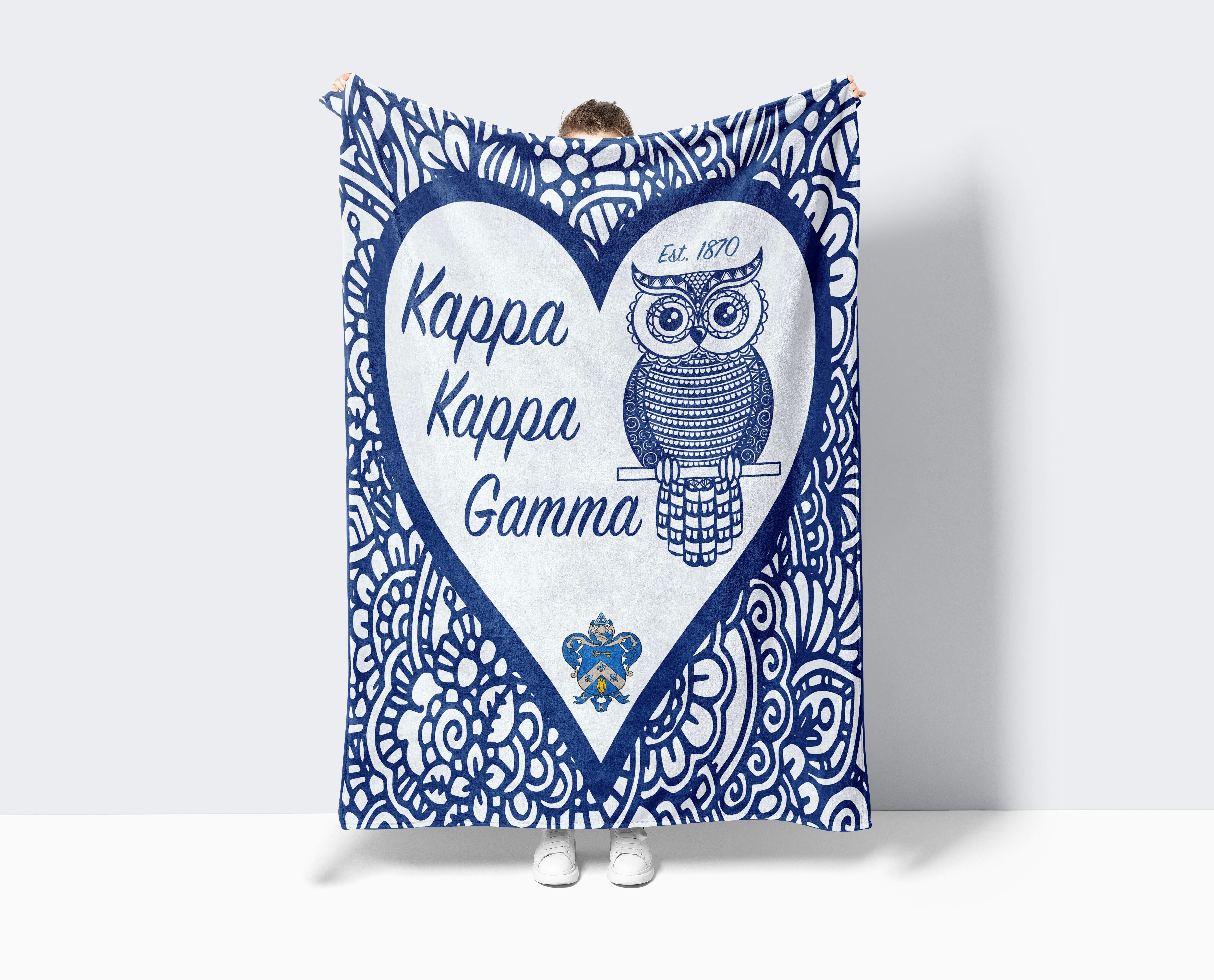 Kappa Kappa Gamma Blanket XL 60x80 Mandala Heart | Official KKG Merch