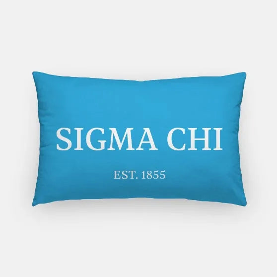 Sigma Chi Lumbar Pillow Cover - 1855 Blue White Pillow Covers