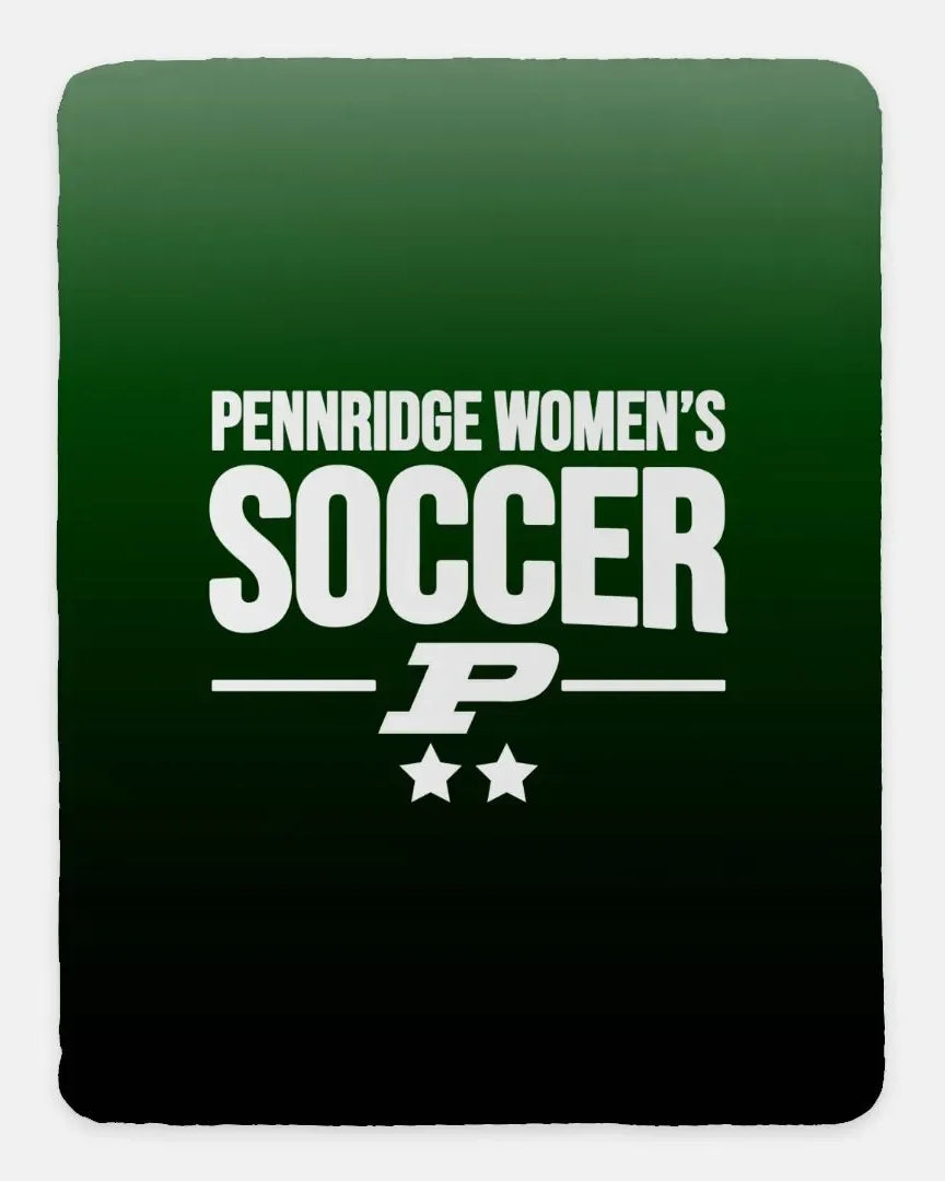 Pennridge Women's Soccer XL 60x80 Sherpa Blanket - Gradient Regular Throw Blankets