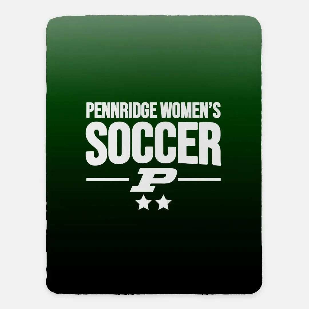 Pennridge Women's Soccer XL 60x80 Sherpa Blanket - Gradient Regular Throw Blankets