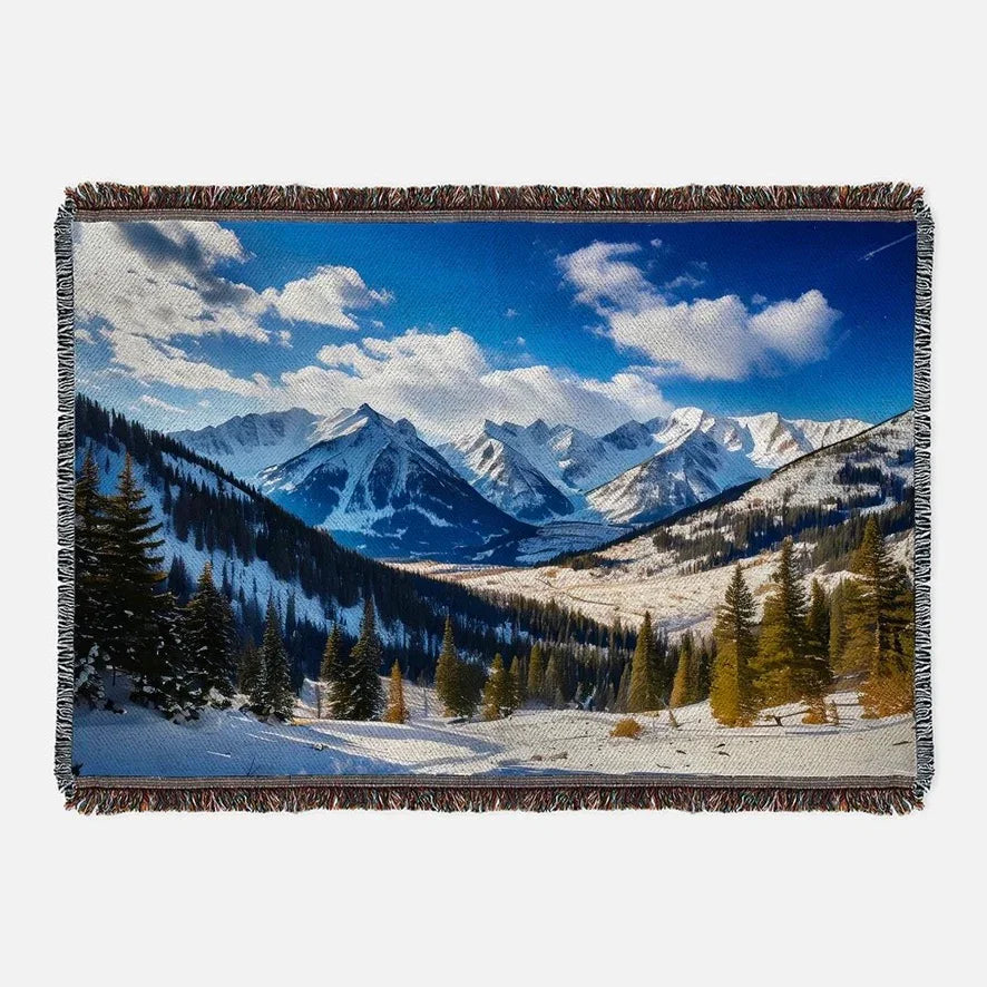 Snowy Mountains Tapestry & Blanket Horizontal Decorative Tapestries
