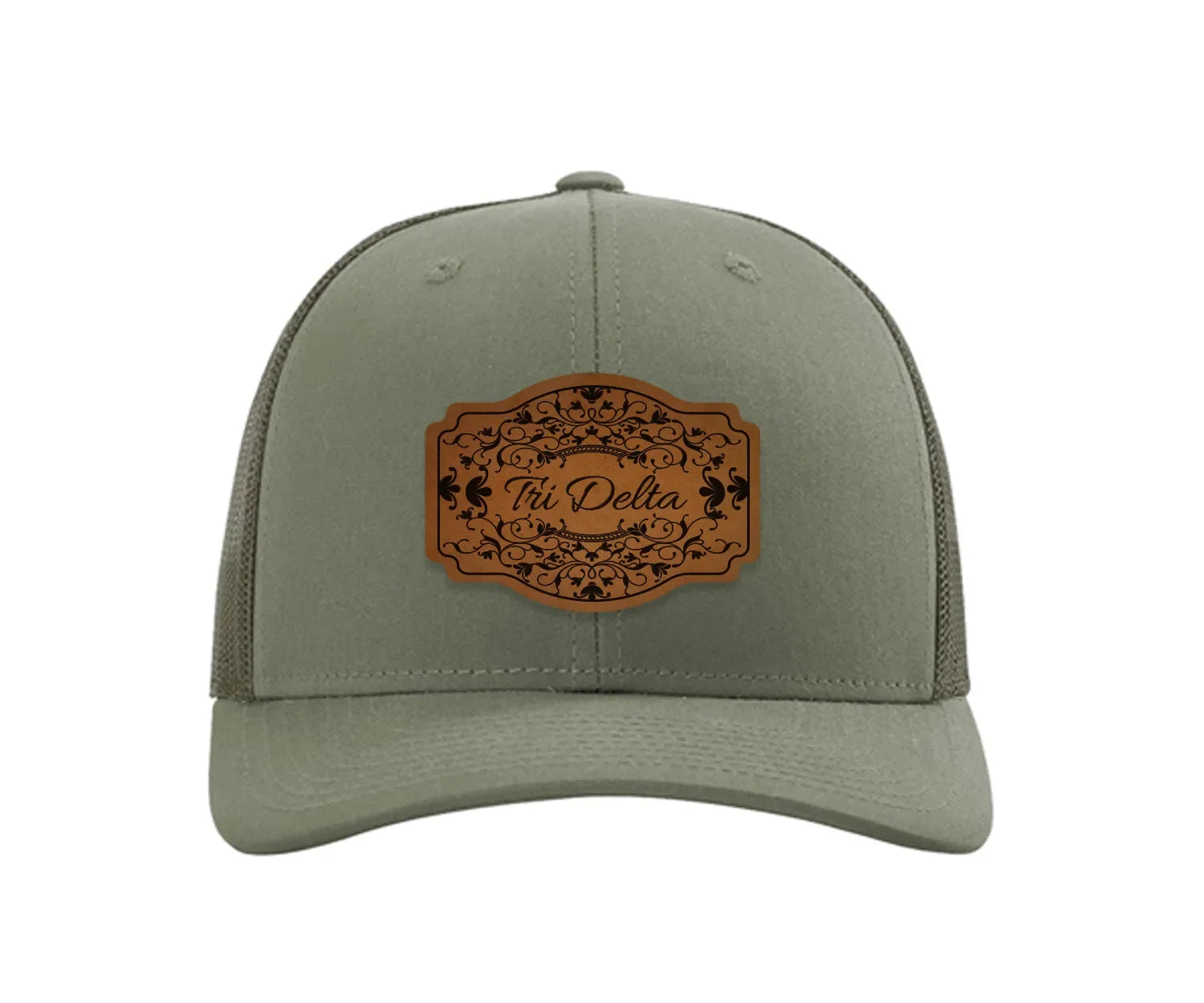 Tri Delta Richardson 112 Leatherette Patch Trucker Hat - Scroll Loden Trucker Hat