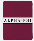 Alpha Phi Black XL 60x80 Traditional Sherpa Blanket Bordeaux Throw Blankets