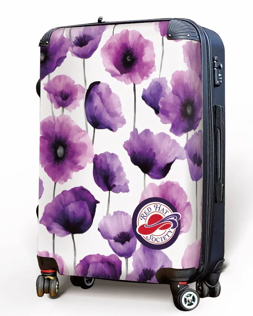 Red Hat Society Carry-on Luggage - Purple Petals Suitcases