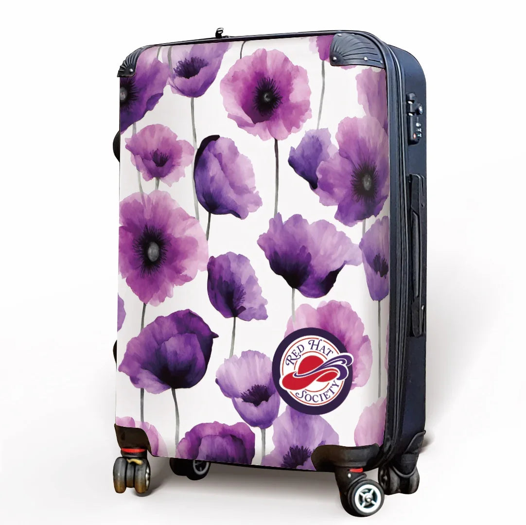 Red Hat Society Carry-on Luggage - Purple Petals Suitcases