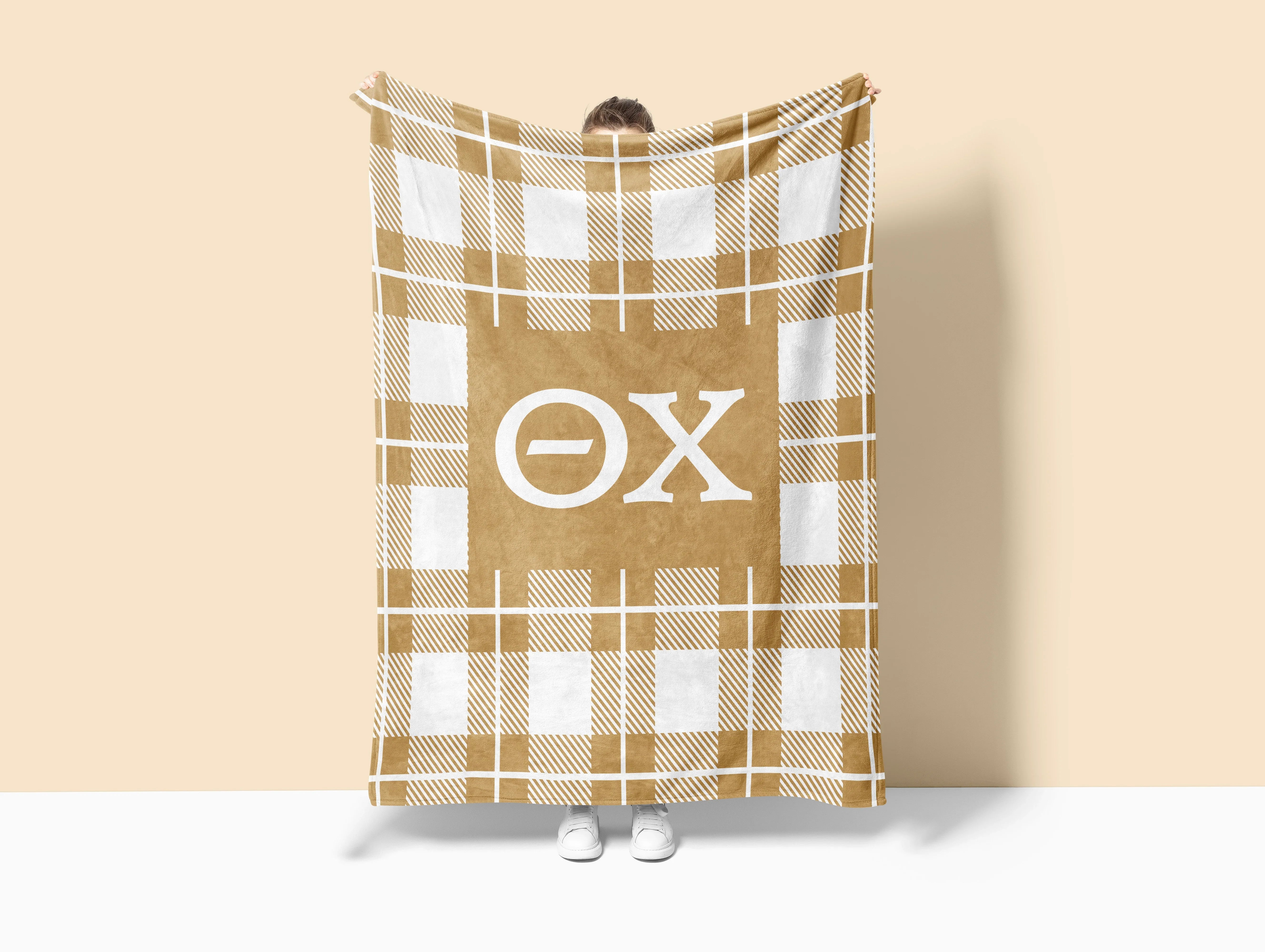 Theta Chi XL 60x80 Sherpa Throw Blanket - Plaid | Official Merch