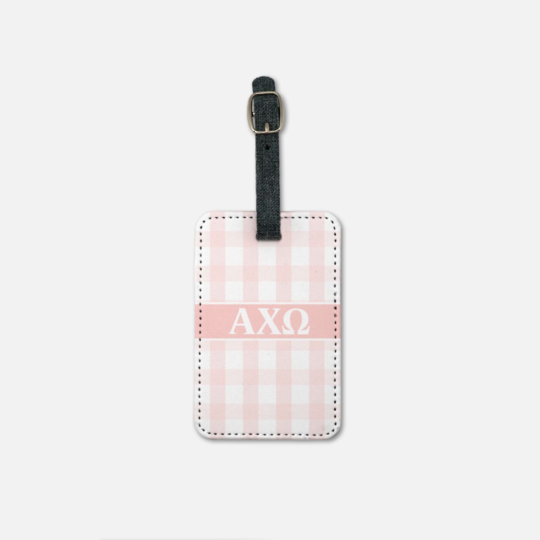 Alpha Chi Gingham Luggage Tag (Set of 2) | | AXO Travel Accessories