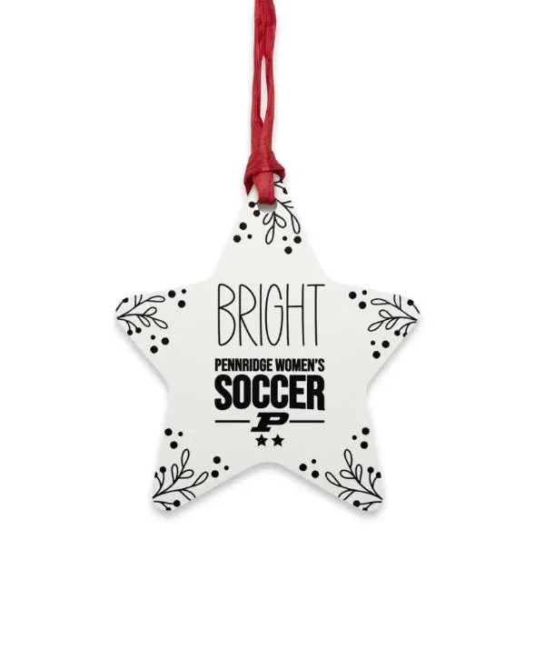 Pennridge Women's Soccer Magnetic Wood Christmas Star Ornament Holiday Ornaments