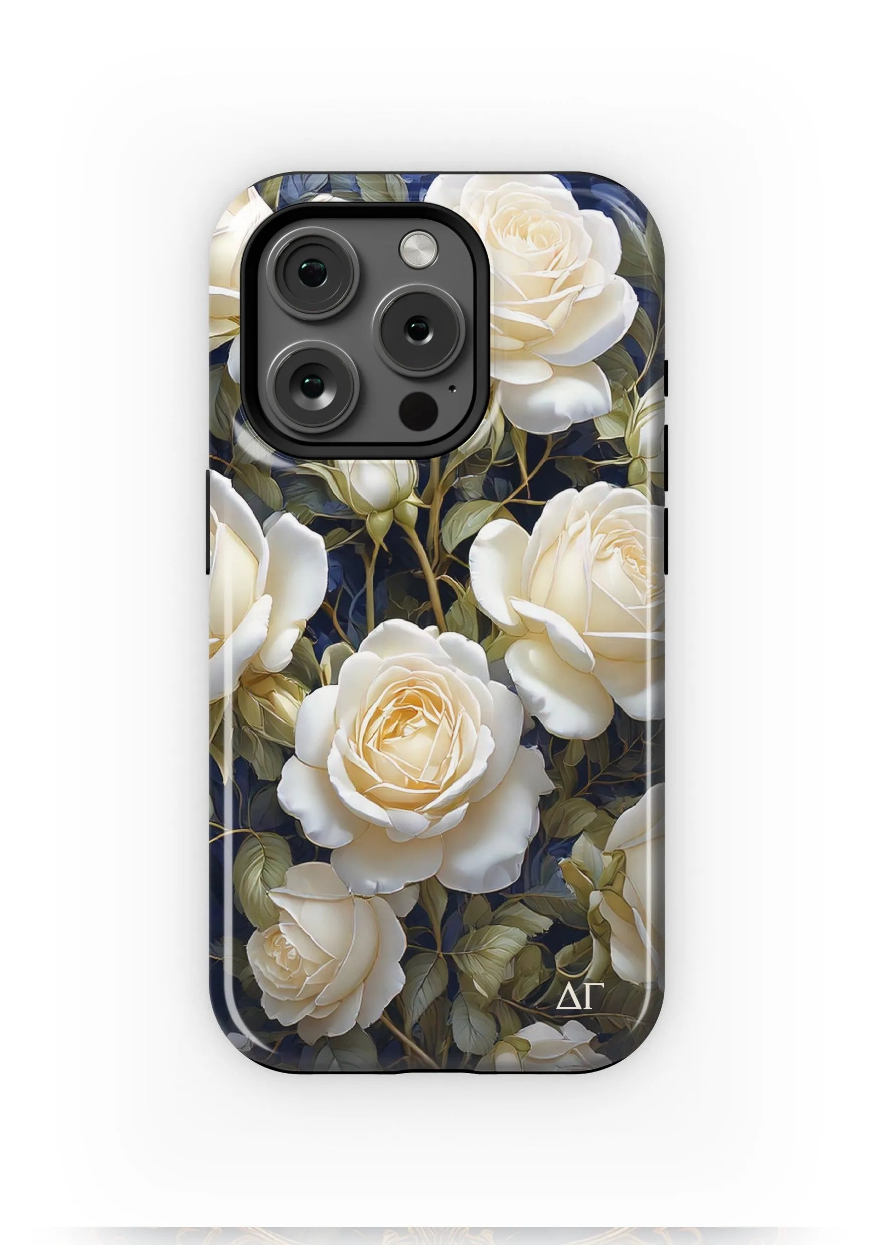 Delta Gamma iPhone 16, 15, 14 Mobile Phone Case - Roses Gloss Mobile Phone Cases