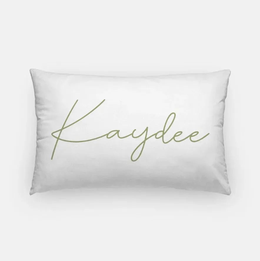 Kaydee Lumbar Pillow Cover White Green Pillow Covers