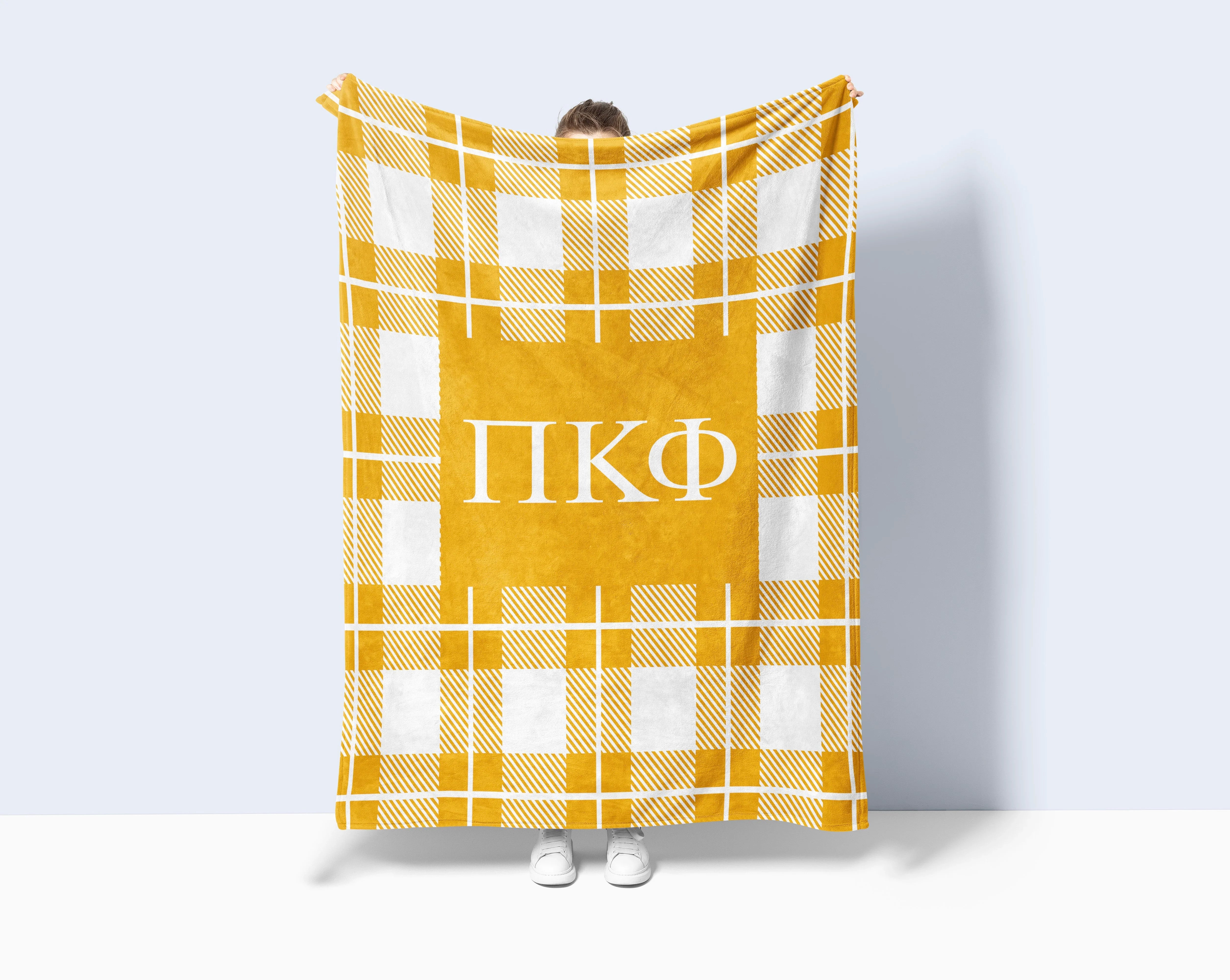 Pi Kappa Phi XL 60x80 Sherpa Throw Blanket - Plaid | Official Merch