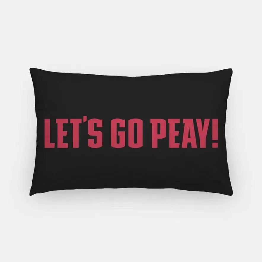 Let's Go Peay Lumbar Pillow Cover Black Red Pillow Covers