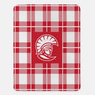 University of Tampa XL 60x80 Sherpa Blanket - Spartan Plaid Red Throw Blankets