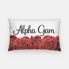 Alpha Gam Lumbar Throw Pillow Cover - Red Roses Pillow Covers