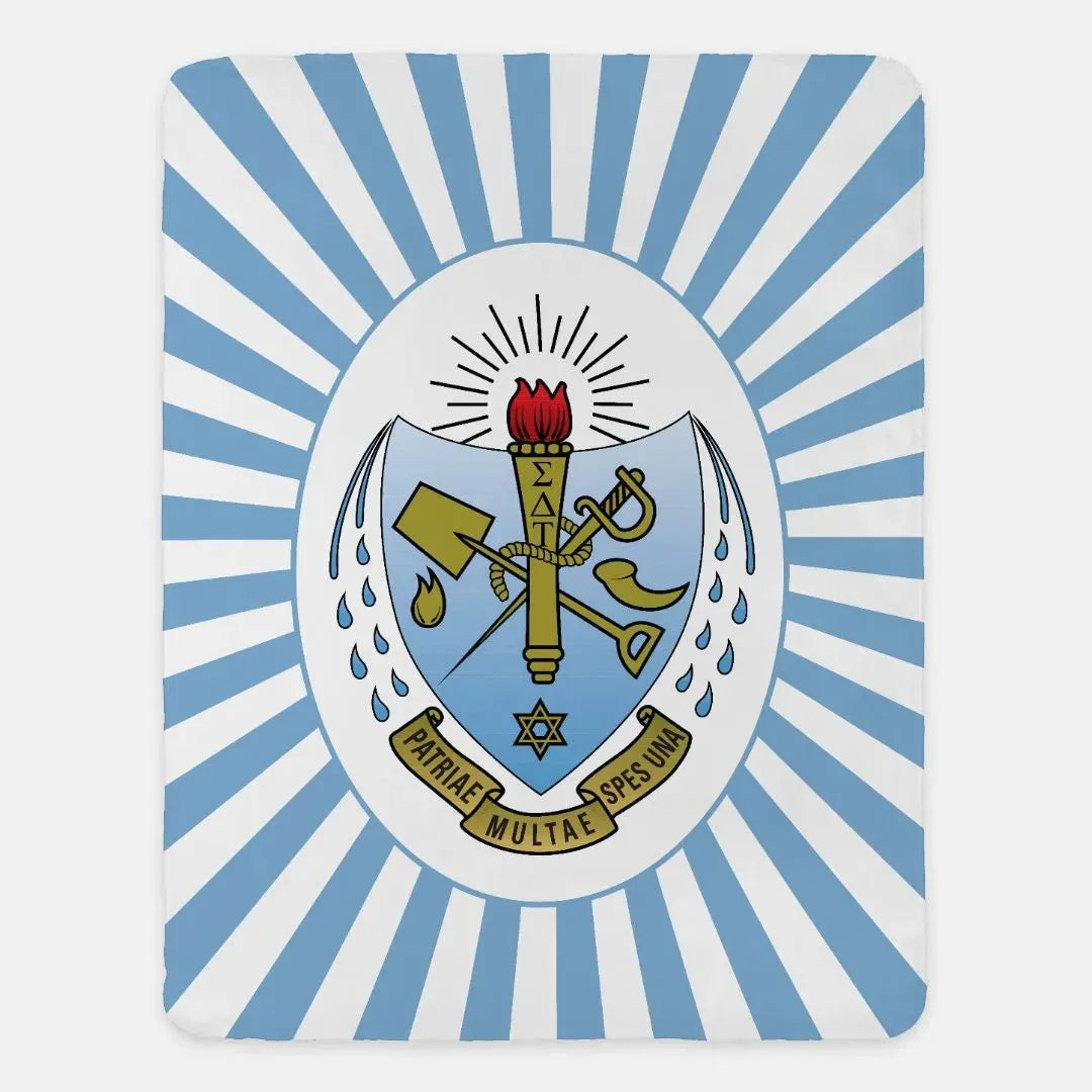 Sigma Delta Tau XL 60x80 Sherpa Throw Blanket - Starburst Crest Throw Blankets